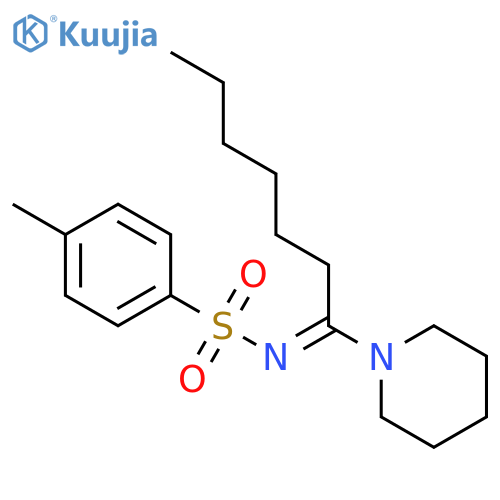 Piperidine, 1-[1-[[(4-methylphenyl)sulfonyl]imino]heptyl]- structure