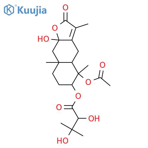 4α,8β-Dihydroxy-3α-(2-hydroxy-3-acetoxy-2-methylbutyryloxy)eudesm-7(11)-en-12,8α-olide structure