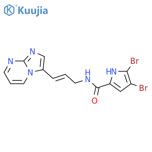 1H-Pyrrole-2-carboxamide, 4,5-dibromo-N-[(2E)-3-imidazo[1,2-a]pyrimidin-3-yl-2-propen-1-yl]- structure