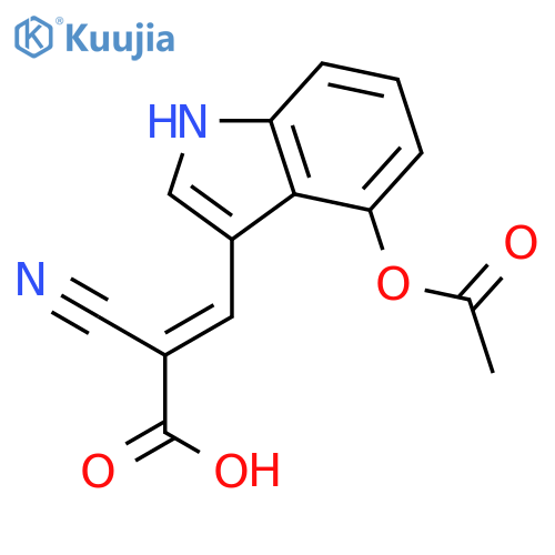 2-Propenoic acid, 3-[4-(acetyloxy)-1H-indol-3-yl]-2-cyano- structure