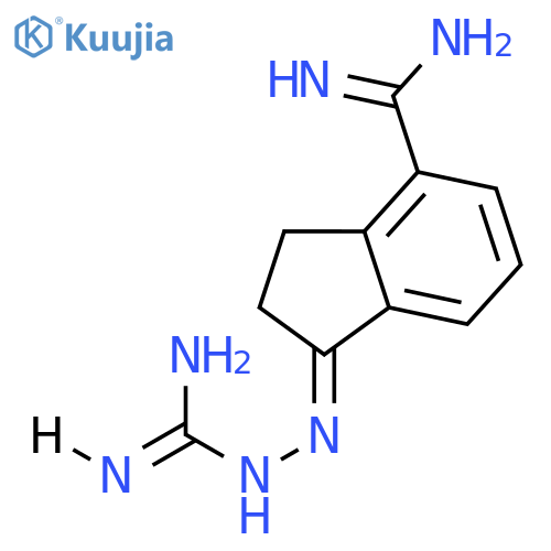 (E)-2-(4-Carbamimidoyl-2,3-dihydro-1H-inden-1-ylidene)hydrazinecarboximidamide structure
