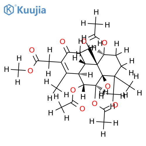 1alpha,6alpha,7beta-triacetoxy-5alpha-hydroxy-15-carboxymethyl-12-oxocassa-13(14)-diene structure