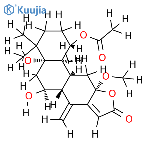 1alpha-acetoxy-5alpha,7beta-dihydroxy-12alpha-methoxycassa-14(17),13(15)-dien-16,12-olide structure