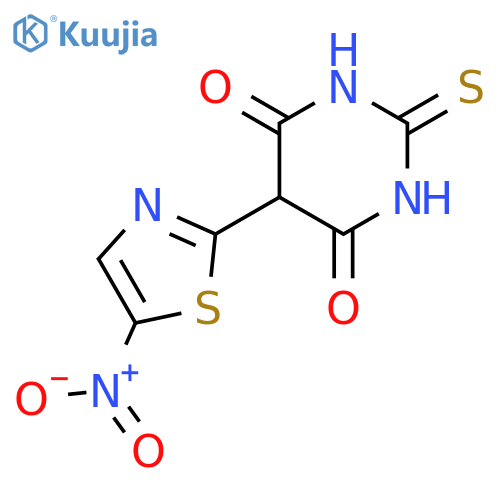 4,6(1H,5H)-Pyrimidinedione, dihydro-5-(5-nitro-2-thiazolyl)-2-thioxo- structure