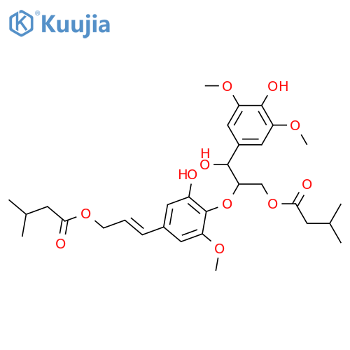 4,8'-Oxylign-7-ene-3,3',4',5,5',7',9,9'-octol; (7E,7'R*,8'R*)-form, 3,3',5'-Tri-Me ether, 9,9'-bis-O-(3-methylbutanoyl) structure