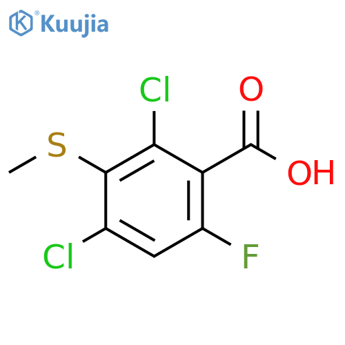 2,4-dichloro-6-fluoro-3-(methylsulfanyl)benzoic acid structure
