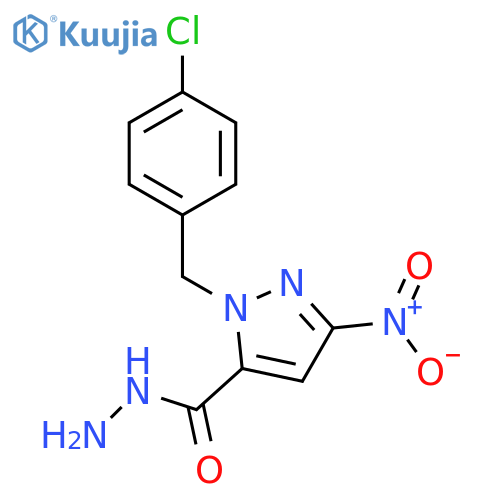1-(4-chlorophenyl)methyl-3-nitro-1H-pyrazole-5-carbohydrazide structure