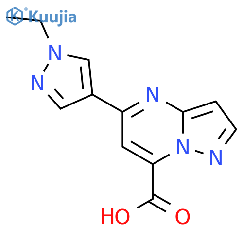 5-(1-Ethyl-1H-pyrazol-4-yl)pyrazolo[1,5-a]pyrimidine-7-carboxylic acid structure