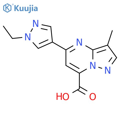 5-(1-Ethyl-1H-pyrazol-4-yl)-3-methylpyrazolo[1,5-a]pyrimidine-7-carboxylic acid structure