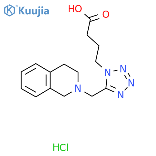 4-[5-(3,4-Dihydroisoquinolin-2(1H)-ylmethyl)-1H-tetrazol-1-yl]butanoic acid hydrochloride structure