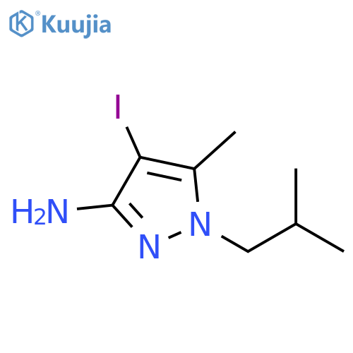 4-Iodo-1-isobutyl-5-methyl-1H-pyrazol-3-ylamine structure