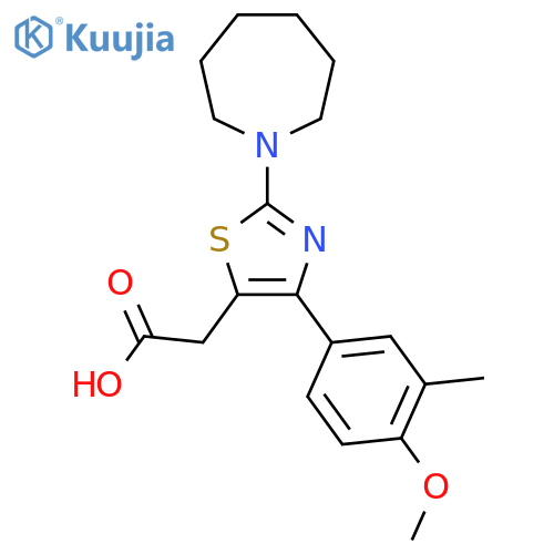 2-(2-(Azepan-1-yl)-4-(4-methoxy-3-methylphenyl)thiazol-5-yl)acetic acid structure