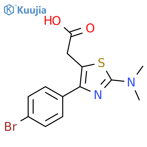 [4-(4-Bromo-phenyl)-2-dimethylamino-thiazol-5-yl]-acetic acid structure