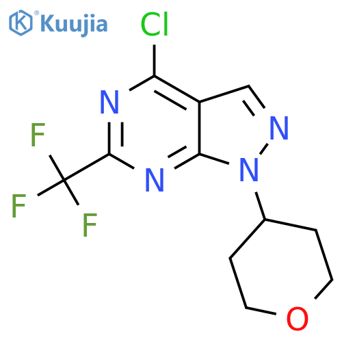 4-Chloro-1-(tetrahydro-2H-pyran-4-yl)-6-(trifluoromethyl)-1H-pyrazolo[3,4-d]pyrimidine structure