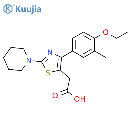 [4-(4-Ethoxy-3-methyl-phenyl)-2-piperidin-1-yl-thiazol-5-yl]-acetic acid structure