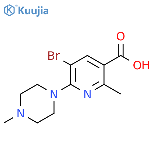 5-Bromo-2-methyl-6-(4-methyl-piperazin-1-yl)-nicotinic acid structure