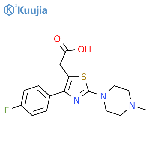 [4-(4-Fluoro-phenyl)-2-(4-methyl-piperazin-1-yl)-thiazol-5-yl]-acetic acid structure