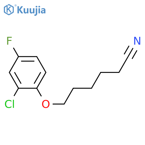 6-(2-chloro-4-fluorophenoxy)hexanenitrile structure