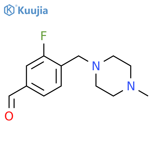 3-fluoro-4-[(4-methylpiperazin-1-yl)methyl]benzaldehyde structure