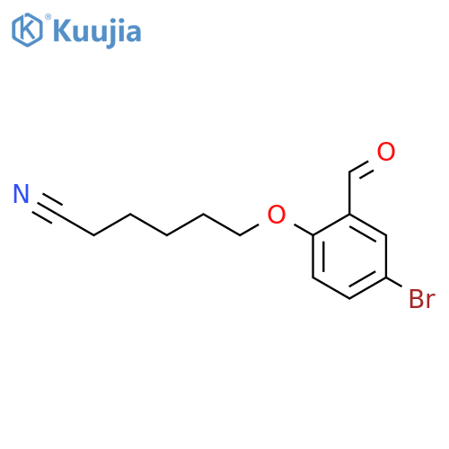 6-(4-bromo-2-formylphenoxy)hexanenitrile structure