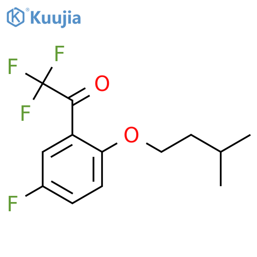 2,2,2-trifluoro-1-[5-fluoro-2-(3-methylbutoxy)phenyl]ethanone structure