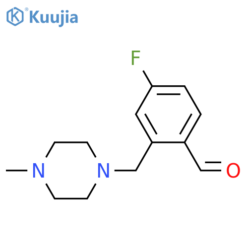 4-fluoro-2-[(4-methylpiperazin-1-yl)methyl]benzaldehyde structure