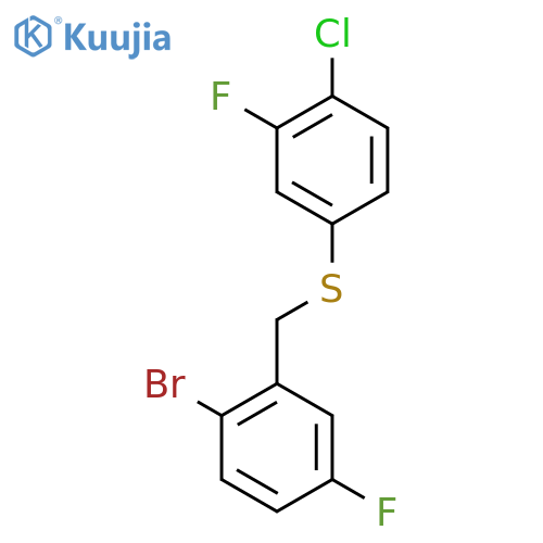 (2-Bromo-5-fluorobenzyl)(4-chloro-3-fluorophenyl)sulfane structure