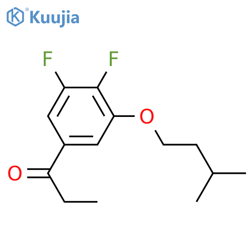 1-[3,4-difluoro-5-(3-methylbutoxy)phenyl]propan-1-one structure