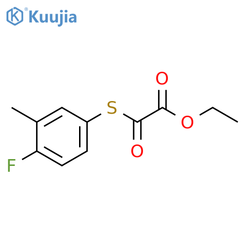 ETHYL 2-((4-FLUORO-3-METHYLPHENYL)THIO)-2-OXOACETATE structure