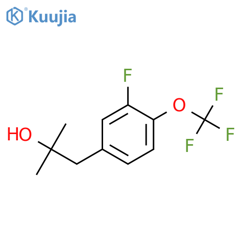 1-[3-fluoro-4-(trifluoromethoxy)phenyl]-2-methylpropan-2-ol structure