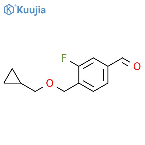 4-[(Cyclopropanemethoxy)methyl]-3-fluorobenzaldehyde structure