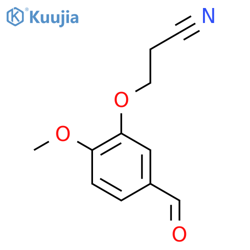 3-(5-formyl-2-methoxyphenoxy)propanenitrile structure