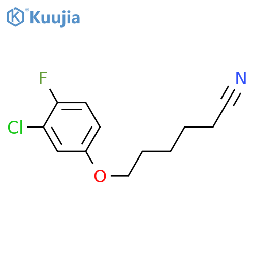 6-(3-chloro-4-fluorophenoxy)hexanenitrile structure
