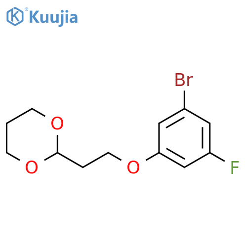 2-[2-(3-bromo-5-fluorophenoxy)ethyl]-1,3-dioxane structure