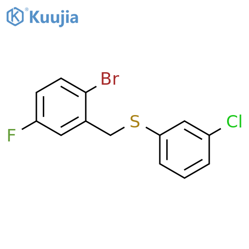 (2-BROMO-5-FLUOROBENZYL)(3-CHLOROPHENYL)SULFANE structure