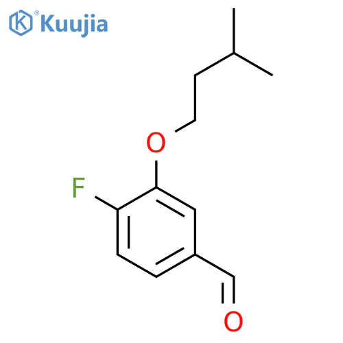 4-fluoro-3-(3-methylbutoxy)benzaldehyde structure