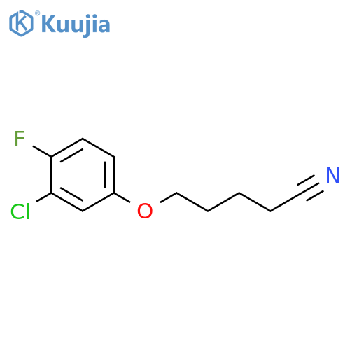 5-(3-chloro-4-fluorophenoxy)pentanenitrile structure