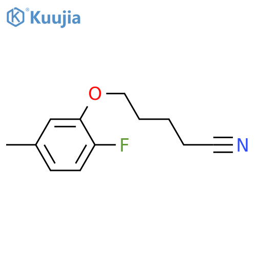 5-(2-fluoro-5-methylphenoxy)pentanenitrile structure