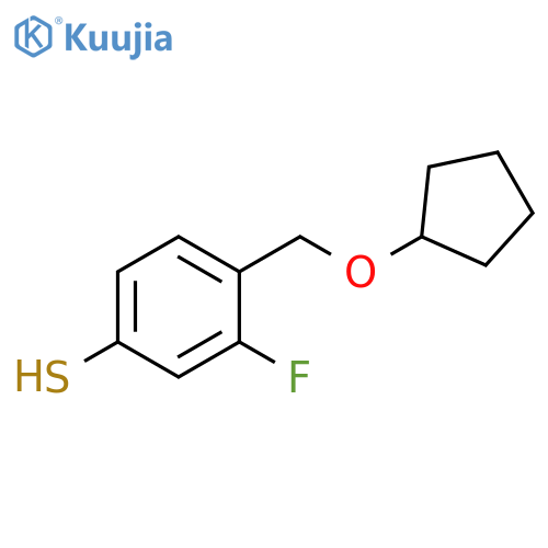 4-(cyclopentyloxymethyl)-3-fluorobenzenethiol structure