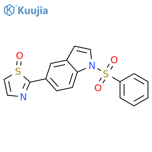 1H-Indole, 5-(1-oxido-2-thiazolyl)-1-(phenylsulfonyl)- structure