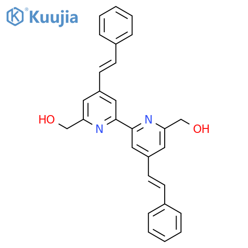 [2,2'-Bipyridine]-6,6'-dimethanol, 4,4'-bis(2-phenylethenyl)- structure