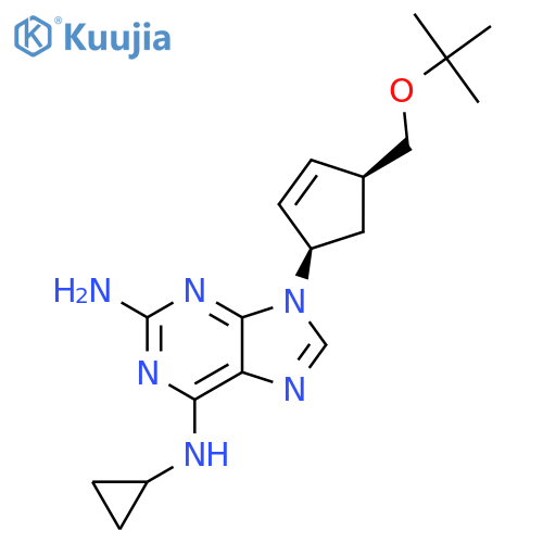 N6-Cyclopropyl-9-(1R,4S)-4-(1,1-dimethylethoxy)methyl-2-cyclopenten-1-yl-9H-purine-2,6-diamine structure