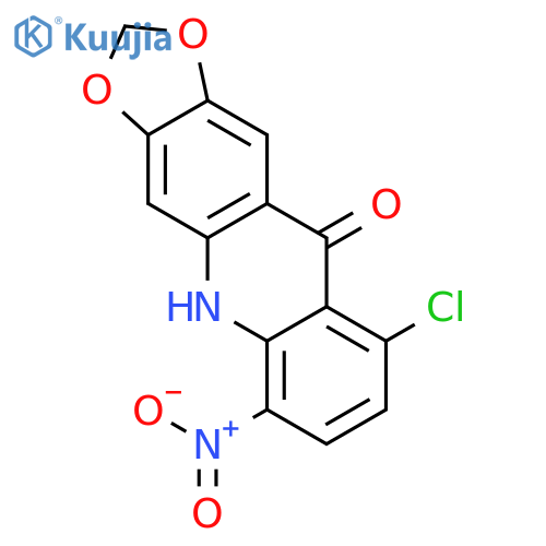 1,3-Dioxolo[4,5-b]acridin-10(5H)-one, 9-chloro-6-nitro- structure