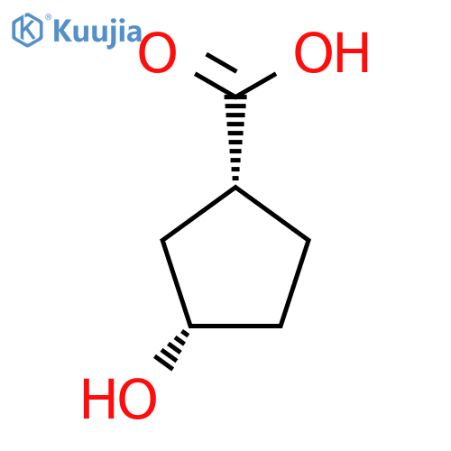 (1R,3S)-3-hydroxycyclopentane-1-carboxylic acid structure