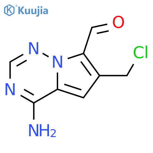 4-amino-6-(chloromethyl)pyrrolo[2,1-f][1,2,4]triazine-7-carbaldehyde structure
