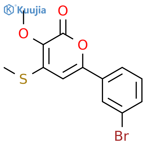 2H-Pyran-2-one, 6-(3-bromophenyl)-3-methoxy-4-(methylthio)- structure