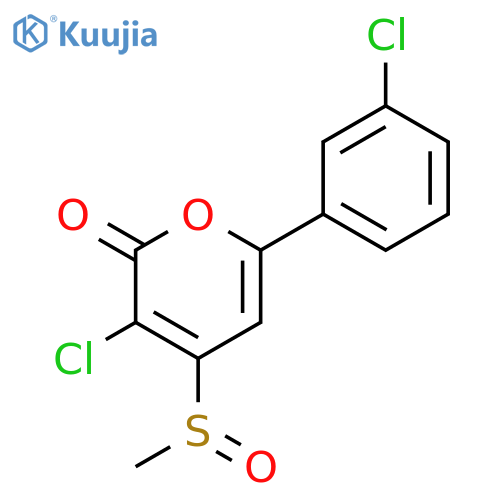 2H-PYRAN-2-ONE, 3-CHLORO-6-(3-CHLOROPHENYL)-4-(METHYLSULFINYL)- structure