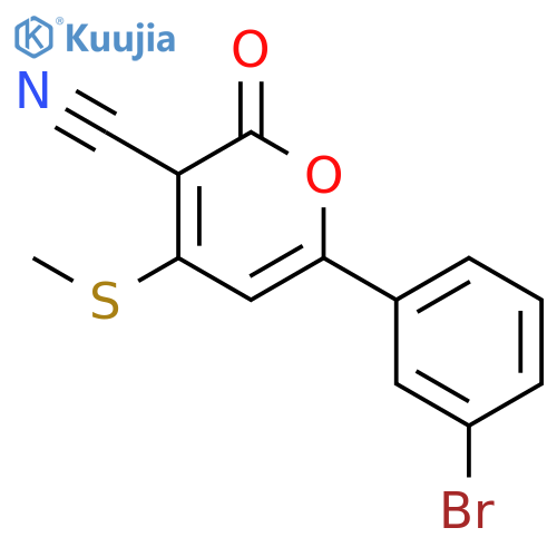 2H-Pyran-3-carbonitrile, 6-(3-bromophenyl)-4-(methylthio)-2-oxo- structure