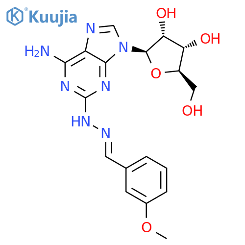 Adenosine, 2-[[(3-methoxyphenyl)methylene]hydrazino]- structure