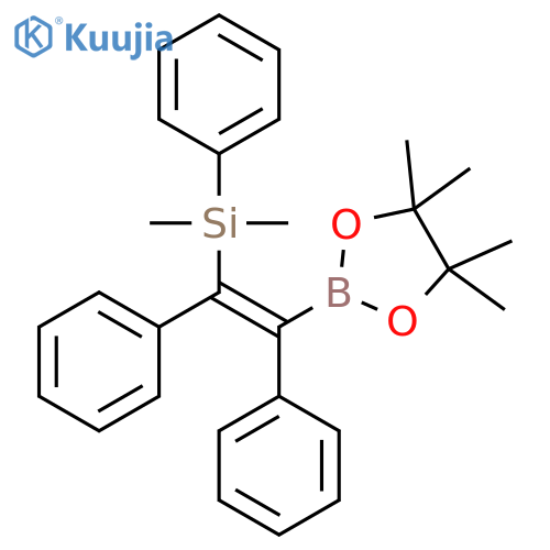 1,3,2-Dioxaborolane, 2-[(1Z)-2-(dimethylphenylsilyl)-1,2-diphenylethenyl]-4,4,5,5-tetramethyl- structure